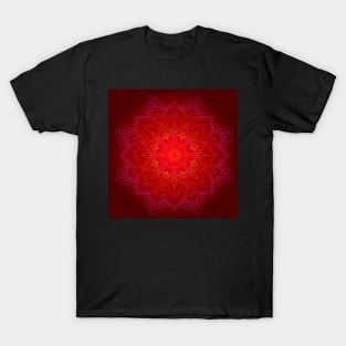 Red Mandala Vibrant tones of Reds Graphic Design T-Shirt